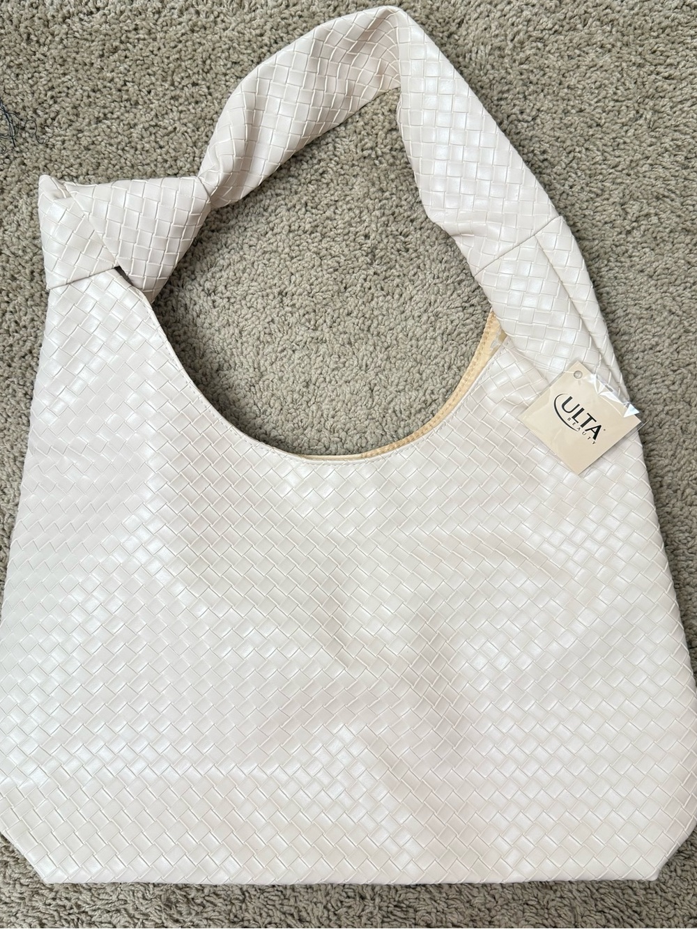 Ulta Beauty Ivory Woven Hobo Shoulder Bag